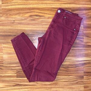 Aeropostale Deep Red High Waisted Skinny Jeans Womens Size 6